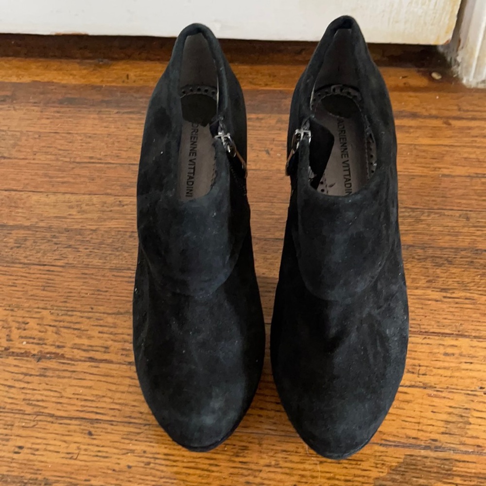 Adrienne Vittadini Suede Heeled Booties